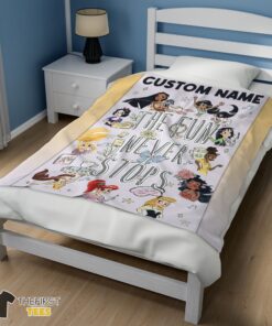 Original Disney Princess The Fun Never Stops Blanket Fleece Customized Blanket - Image 3