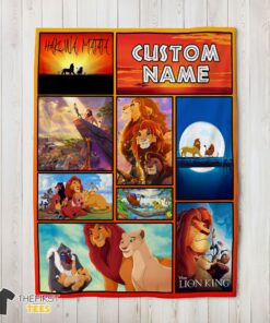 Original Disney Simba Mufasa Timon Pumbaa The Lion King Collage Blanket Fleece Customized Blanket