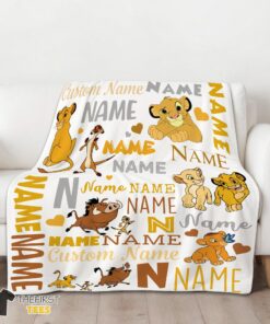 Original Disney Simba Timon Pumbaa The Lion King Blanket Fleece Customized Blanket - Image 3