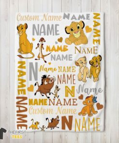 Original Disney Simba Timon Pumbaa The Lion King Blanket Fleece Customized Blanket