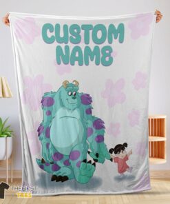 Original Disney Sulley & Boo Monsters Inc Blanket Fleece Customized Blanket