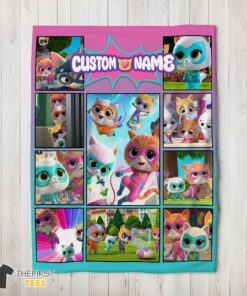 Original Disney SuperKitties Paw Power Squad Collage Blanket Fleece Customized Blanket