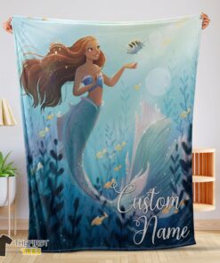 Original Disney The Little Mermaid Delicate And Painterly Blanket Fleece Customized Blanket - Image 4