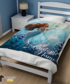 Original Disney The Little Mermaid Delicate And Painterly Blanket Fleece Customized Blanket - Image 5