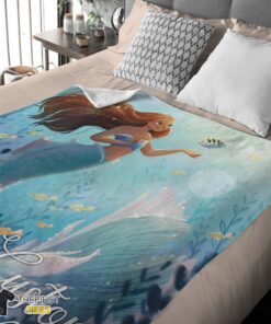 Original Disney The Little Mermaid Delicate And Painterly Blanket Fleece Customized Blanket - Image 6