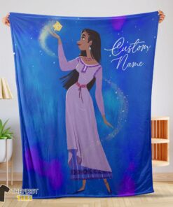 Original Disney Wish Asha Princess Blanket Fleece Customized Blanket