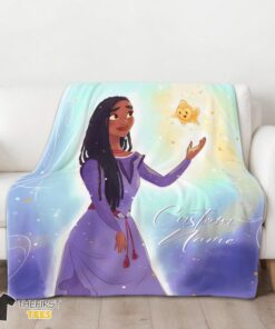 Original Disney Wish Asha Princess Star Blanket Fleece Customized Blanket - Image 3