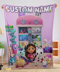 Original Disney’s Gabby’s Dollhouse With Our Cute Girl Fleece Blanket Customize Blanket