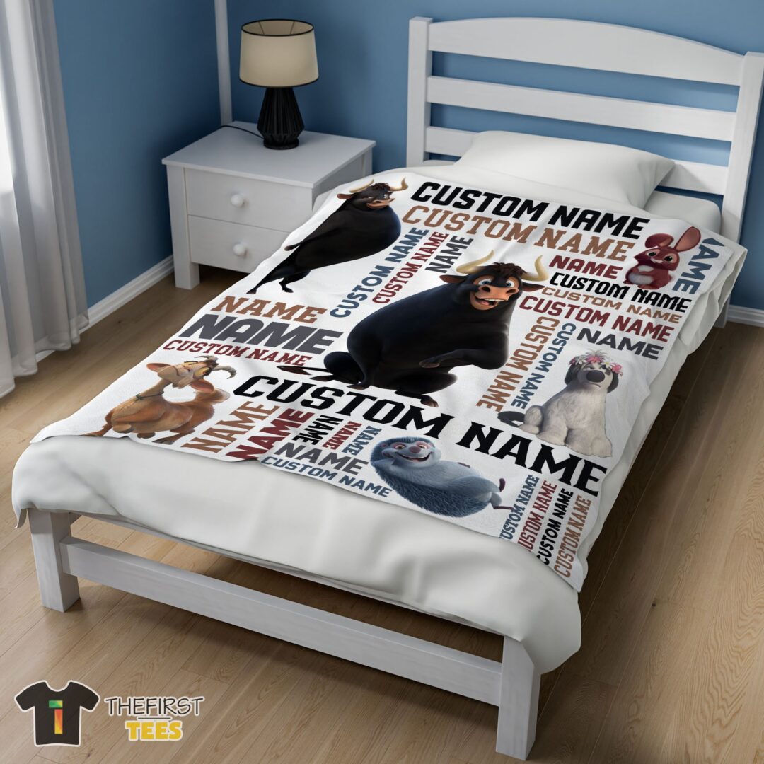 original-ferdinand-the-bull-and-friends-blanket-fleece-customized-blanket-mk-02 Original Ferdinand The Bull And Friends Blanket Fleece Customized Blanket - Image 3