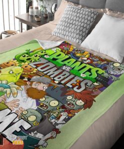 Original Game Plants Vs Zombies All Character Blanket Fleece Customized Blanket - Image 4