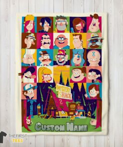 Original Gravity Falls Mystery Shack Characters Collage Blanket Fleece Customized Blanket