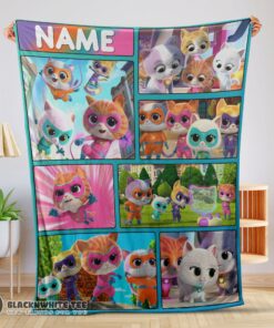 Original Happy Cute Disney Cartoon SuperKitties With Friends Blanket Fleece Customized Blanket