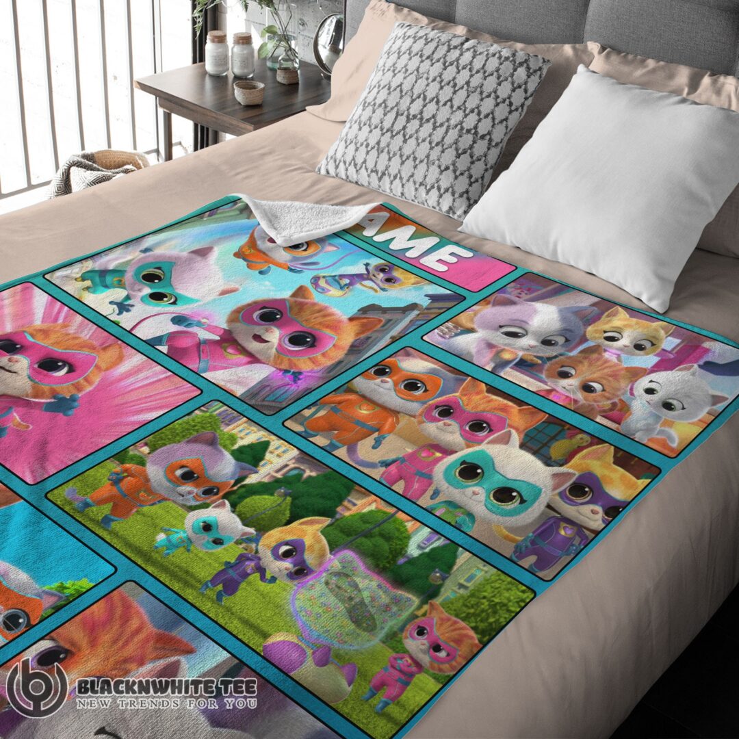Original Happy Cute Disney Cartoon SuperKitties With Friends Blanket Fleece Customized Blanket-mk-01 ( (3)
