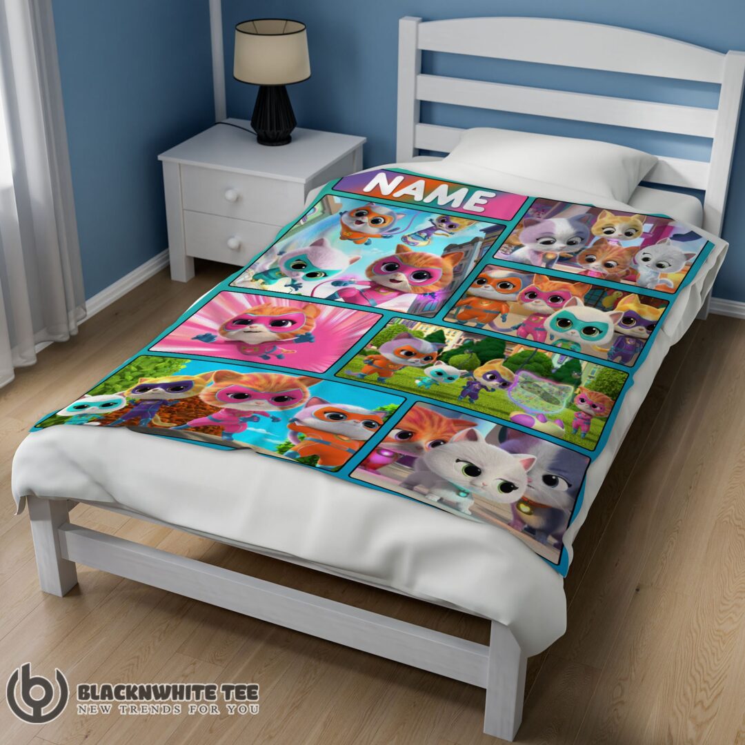 Original Happy Cute Disney Cartoon SuperKitties With Friends Blanket Fleece Customized Blanket-mk-01 (