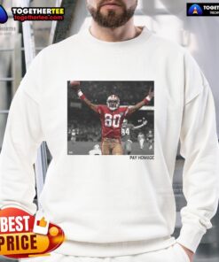 Original Jerry Rice San Francisco 49ers NFL Pay Homage Sweatshirt featuring vintage design and team colors.
