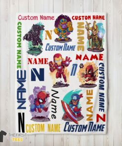 Original Marvel Chibi Heroes And Villains Blanket Fleece Customized Blanket