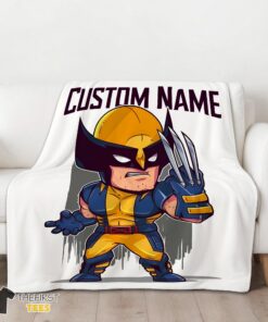 Original Marvel Chibi Wolverine Blanket Fleece Customized Blanket - Image 3