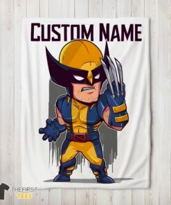 Original Marvel Chibi Wolverine Blanket Fleece Customized Blanket