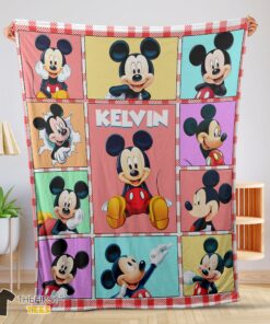 Original Mickey Mouse Collage Blanket Fleece Customized Blanket