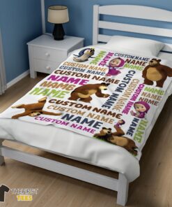 Original Personalized Masha And The Bear Blanket Fleece Customized Blanket - Image 3