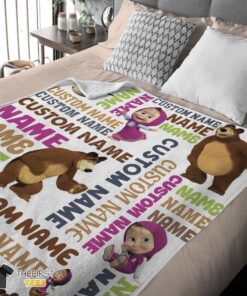Original Personalized Masha And The Bear Blanket Fleece Customized Blanket - Image 4