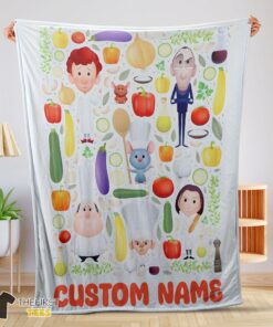 Original Pixar Ratatouille Chief Cute Chibi Character Vegetable Blanket Fleece Customized Blanket