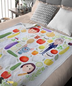 Original Pixar Ratatouille  Chief Cute Chibi Character Vegetable Blanket Fleece Customized Blanket - Image 4