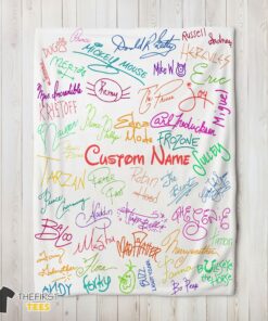 Original Playful Hand Writing Typography Vibrant Name Blanket Fleece Customized Blanket