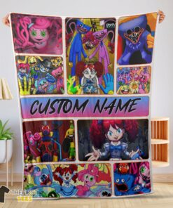 Original Poppy Playtime Miss Poppy With Friends Horror Blanket Fleece Customized Blanket