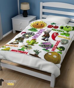 Original Pretty Plants Vs Zombies Characters Blanket Fleece Customized Blanket - Image 3