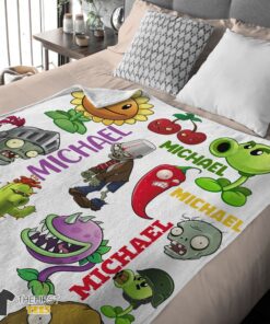 Original Pretty Plants Vs Zombies Characters Blanket Fleece Customized Blanket - Image 4