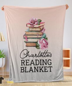 Original Pretty Vintage Book Reading Blanket Fleece Customized Blanket