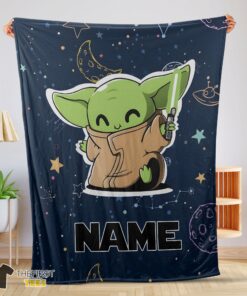 Original Star Wars Baby Yoda Astronomy Blanket Fleece Customized Blanket