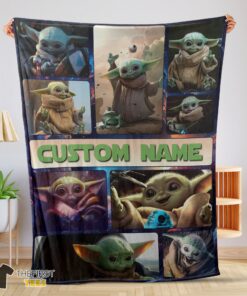 Original Star Wars Baby Yoda Collage Blanket Fleece Customized Blanket