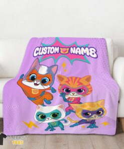 Original Super Kitties Assemble Feline Heroes In Action Blanket Fleece Customized Blanket - Image 3
