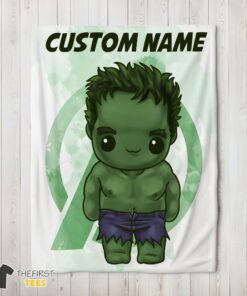 Original Superhero Marvel Avenger Chibi Hulk Blanket Fleece Customized Blanket