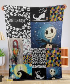 Original The Nightmare Before Christmas Jack Skellington Sally Zero Halloween Customized Blanket
