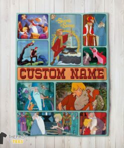 Original The Sword In The Stone Magical Journey Collage Blanket Fleece Customized Blanket