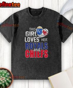 Alt Text: Girl wearing a Missouri sports t-shirt, showcasing her love for Royals and Chiefs in a casual style.