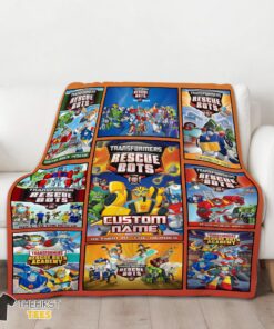 Original Transformer Rescue Bots Collage Poster Blanket Fleece Customized Blanket - Image 3