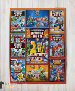 Original Transformer Rescue Bots Collage Poster Blanket Fleece Customized Blanket
