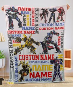 Original Transformers Optimus Prime & Bumblebee Blanket Fleece Customized Blanket