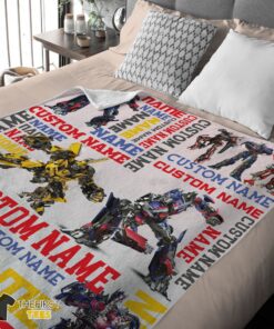 Original Transformers Optimus Prime & Bumblebee Blanket Fleece Customized Blanket - Image 4