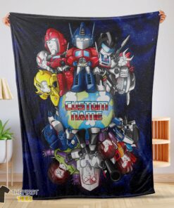 Original Transformers Team Chibi Cute Fleece Blanket Customize Blanket