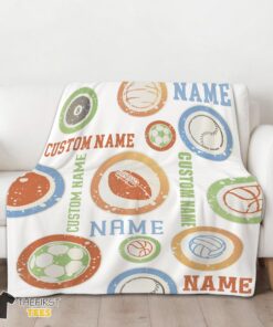 Original Types Of Sports Balls Blanket Fleece Customized Blanket - Image 3