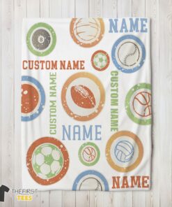 Original Types Of Sports Balls Blanket Fleece Customized Blanket