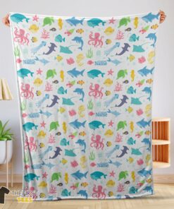 Original Under The Sea Pattern Blanket Fleece Customized Blanket