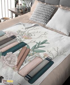 Original Vintage Floral Book Lover Blanket Fleece - Image 4