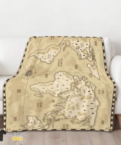 Original Vintage Pirate World Map Sepia Nautical Adventure Blanket Fleece Blanket - Image 3