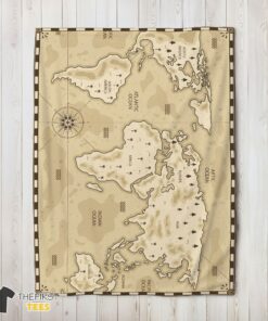 Original Vintage Pirate World Map Sepia Nautical Adventure Blanket Fleece Blanket